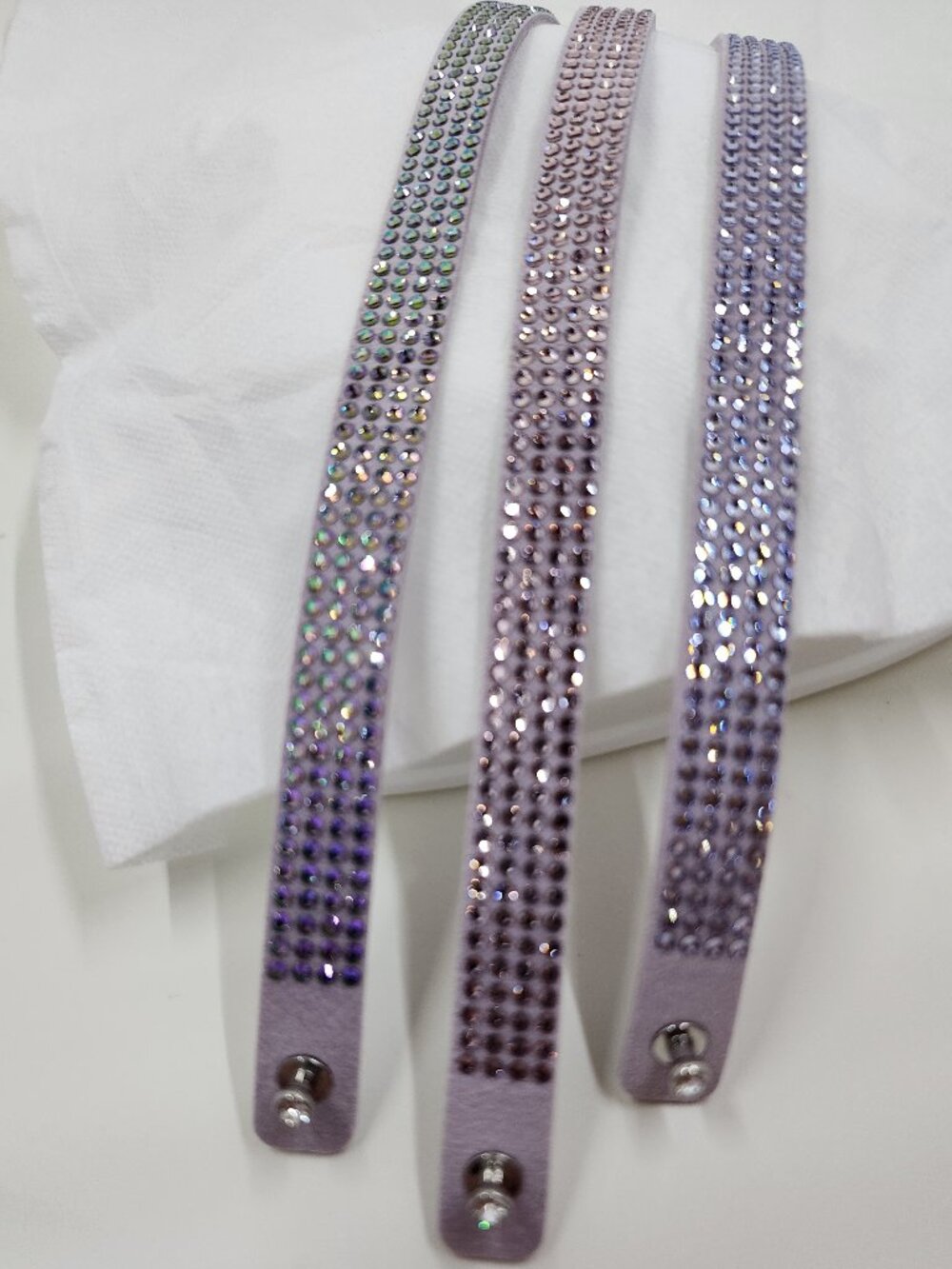 Touchstone Crystal Tri-Wrap Bracelet Lavender
